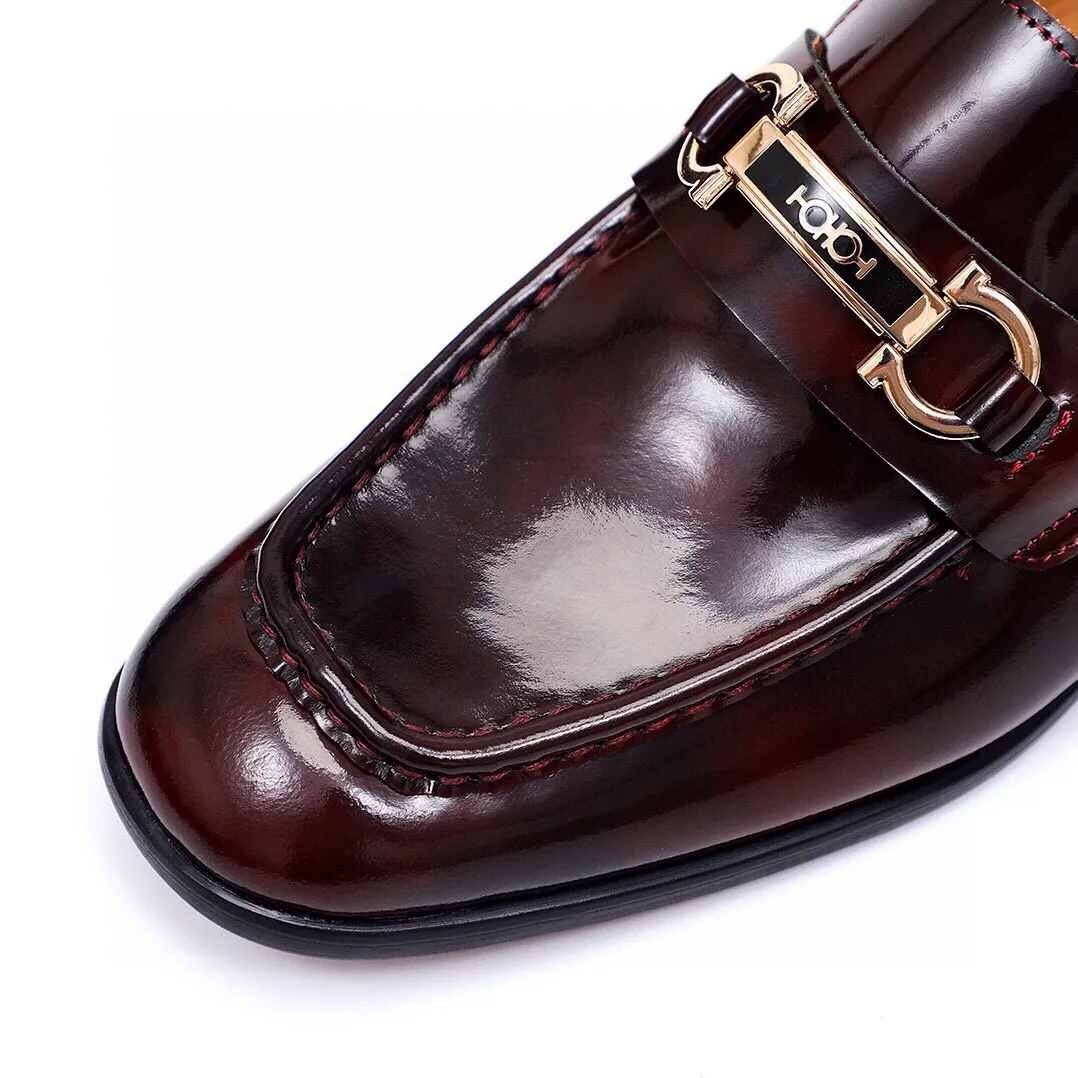 Men's Men's Shoes 💰540 💐[Ferragamo/Ferragamo] New 🐲Ferragamo* Ferragamo classic formal leather shoes! It is made of imported first-layer open-edge beaded cowhide leather upper + luxurious hardware buckle, and the inner layer is comfortable first-layer cowhide 🐂 leather lining! Original wear-resistant rubber outsole! Code number 38-44 (45🉑️customized)